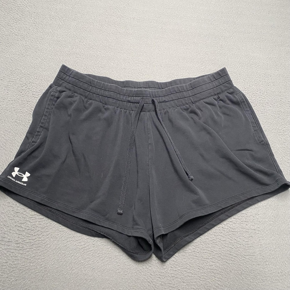 Under Armour Shorts Womens 2X Gray French Terry Elastic Waist Athletic 4 In